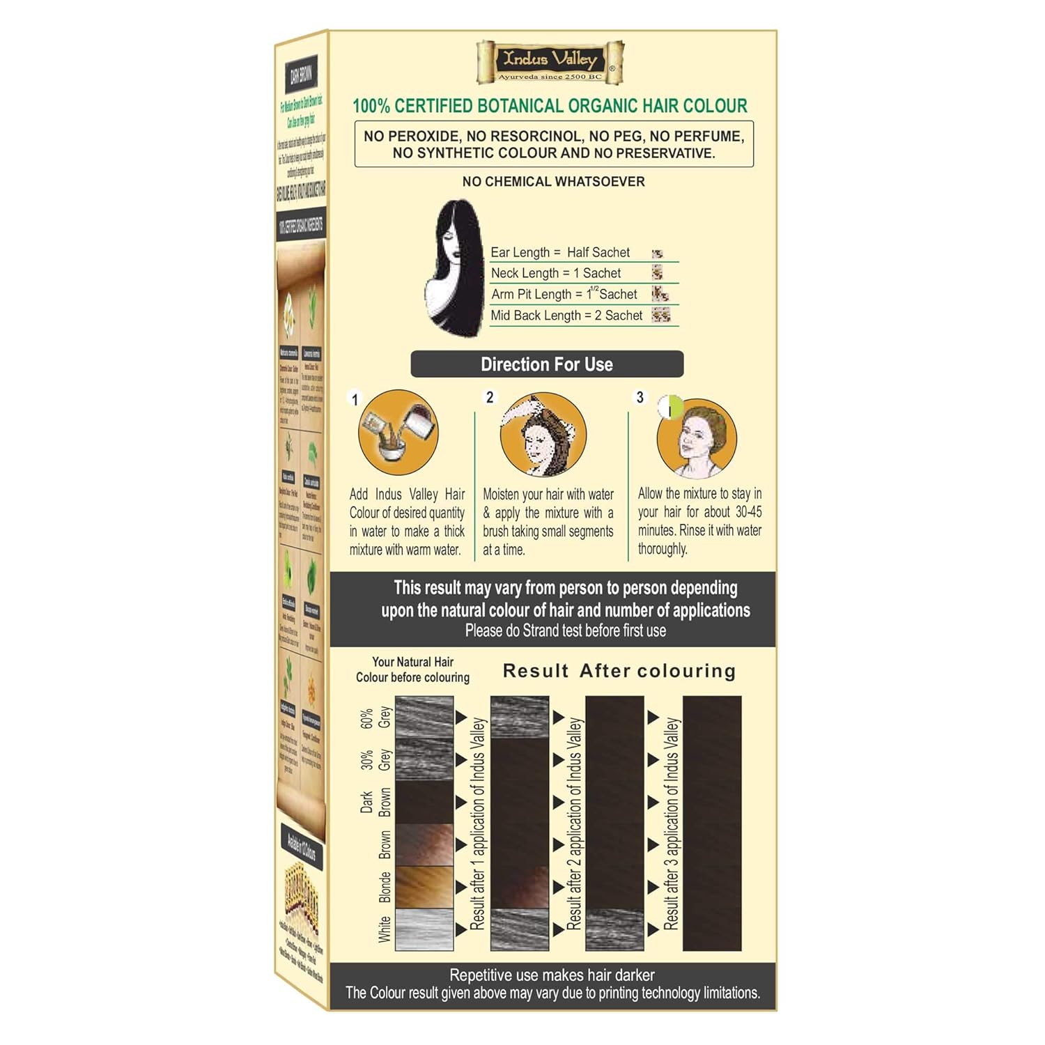 Tangle Angel hair color kit packaging with directions and results on a white background