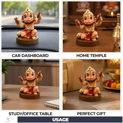 UNOVATE Hanuman Idol for Car Dashboard, Premium Idol for Home, Office Desk