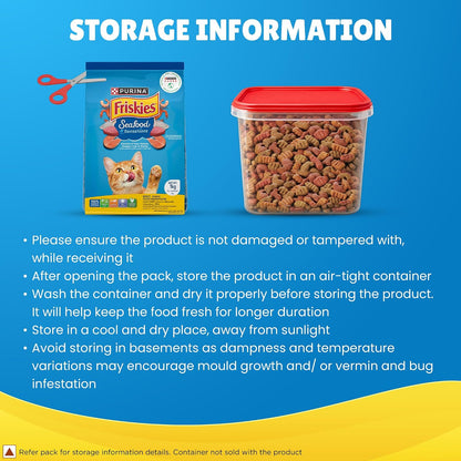 Purina Friskies Seafood Sensations, Dry Food for Adult Cats, 1kg Pack | With Tuna, Salmon, Whitefish, Crab & Shrimp Flavours, 100% Complete & Balanced Nutrition, Omega 3 & 6, Taurine, Calcium