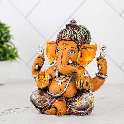 Ganesh ji murti Idol Statue Showpiece Home Decor Items for Living Room and Gifts (Maroon Brown)