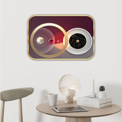 Abstract modern art Premium Sparkle Lamination Finished Surface Golden Slim Frame 30 cm x 46 cm Large Size, For Home/Office/Hotel painting MG11