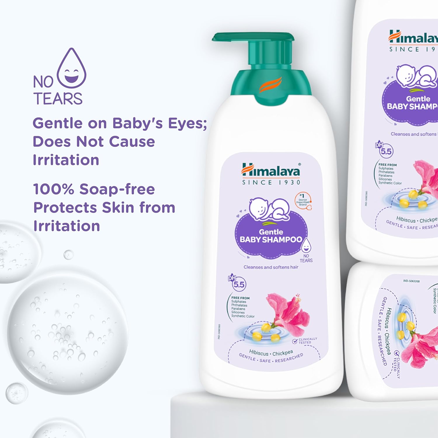 Himalaya Gentle Baby Shampoo bottle with product details on a white background