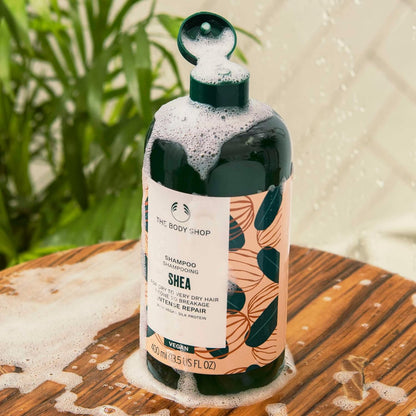 The Body Shop Shea Intense Repair Shampoo, 400 ML - For Dry To Very Dry Hair Prone To Breakage | Vegan