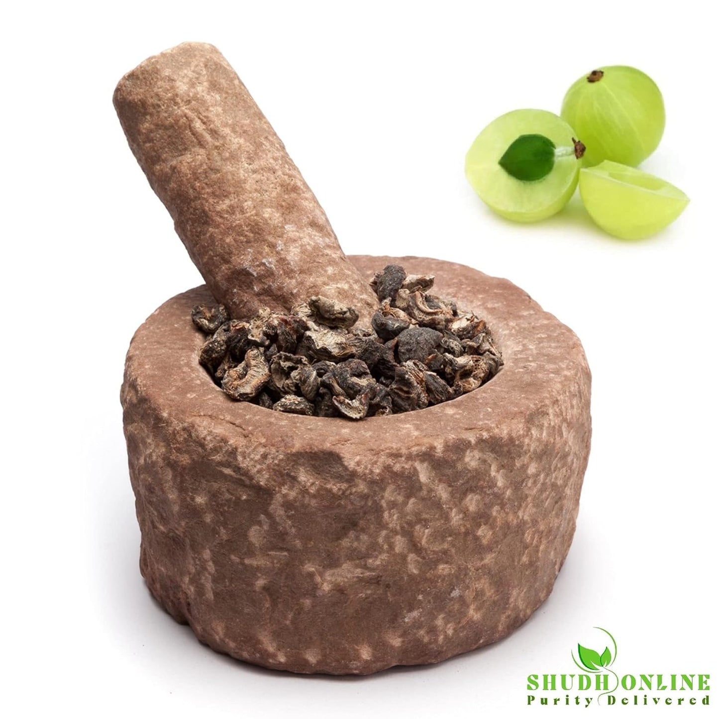 Shudh Online Dry Amla for Eating, Dried Amla Candy without Sugar for Hair (200 grams) (Saboot, No salt) Gooseberry Fruit Pieces, Pachan Amala, Pachak Awala, Sukha Awla, Amloki