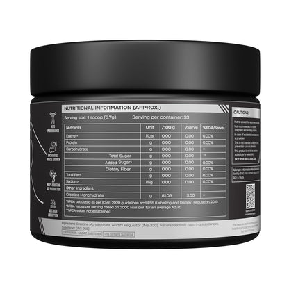 BeastLife Micronised Creatine Monohydrate Powder Shikanji Flavour 125g | 33 Servings | NABL Lab Tested | Rapid Absorption for Muscle Strength & Athletic Performance