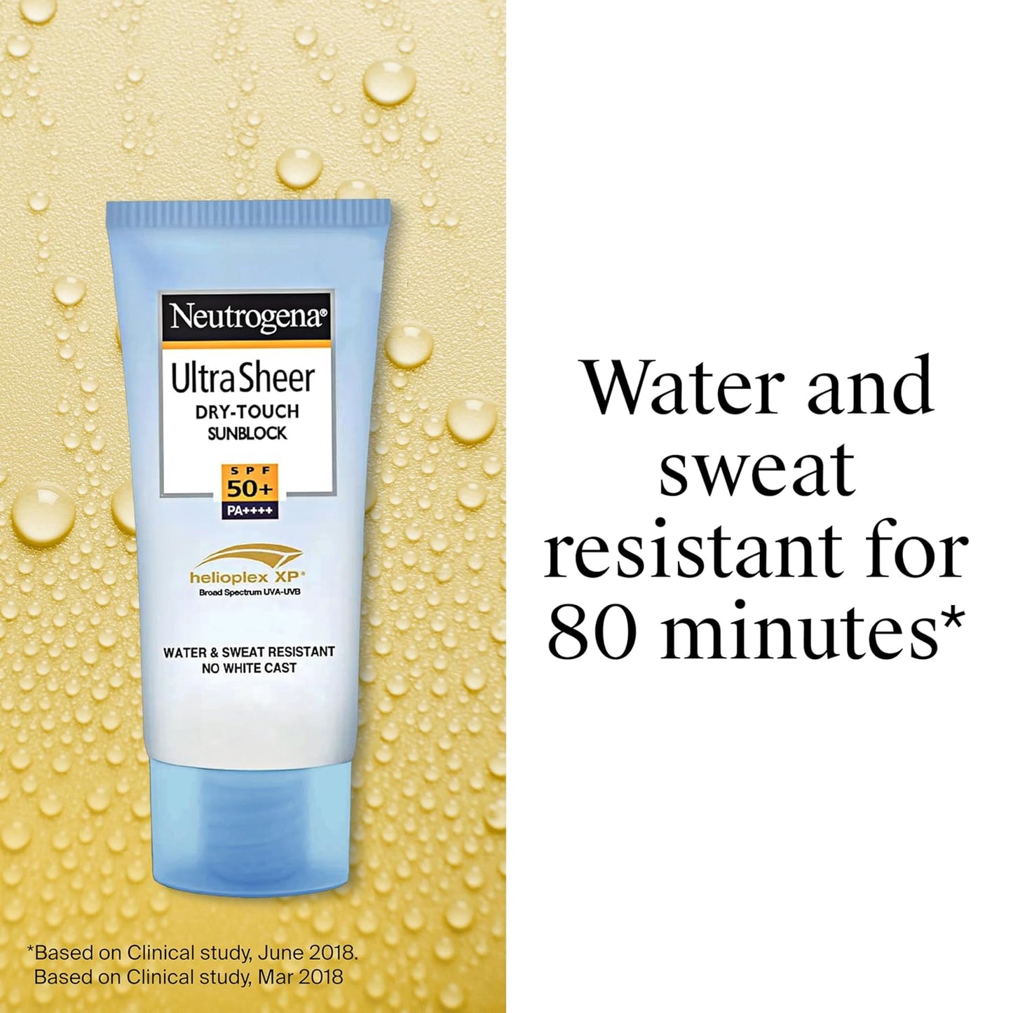 Neutrogena Ultra Sheer Sunscreen SPF 50+ | Broad Spectrum UVA/UVB | Blue light protect | No White Cast | Water resistant, Ultra light & Non sticky | Oily, Dry & Sensitive Skin | 30 g (Pack of 1)