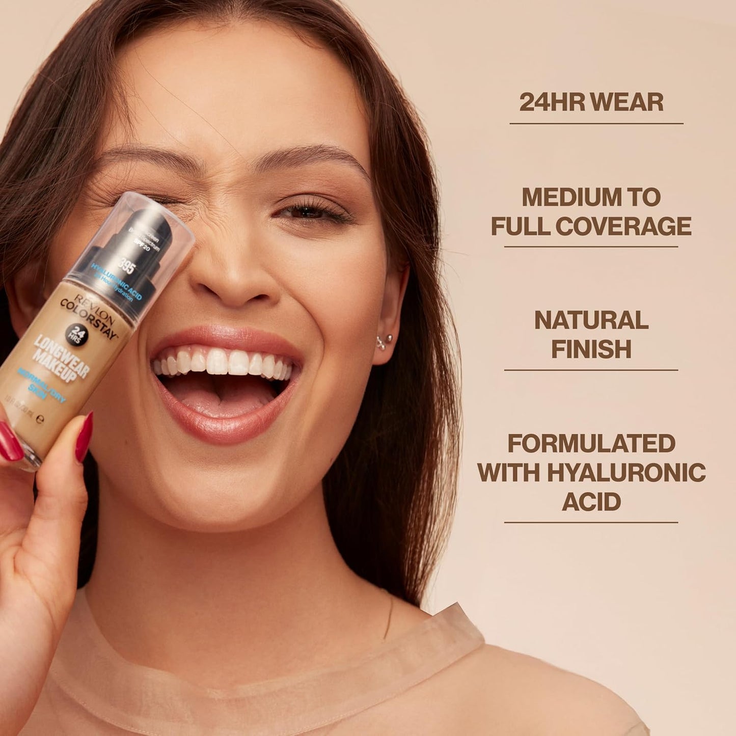 Revlon Liquid Foundation, ColorStay Face Makeup for Normal & Dry Skin, SPF 20, Longwear Medium-Full Coverage with Natural Finish, 250 Fresh Beige, 30 ml