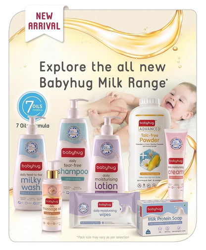 BABYHUG 100% Plant-Based Daily Baby Massage Oil|7 Oils Formula for Skin & Muscle Health 200 ML (Pack Of 1)