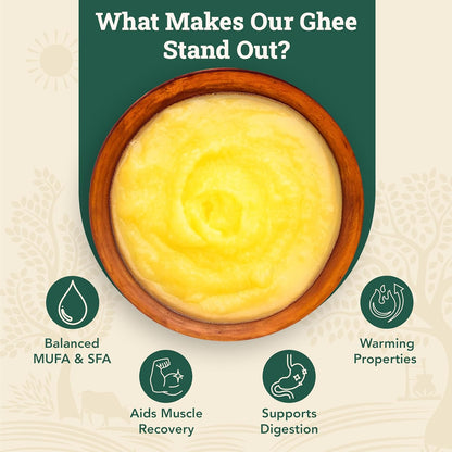 Anveshan A2 Desi Cow Ghee 150ml | Traditionally Bilona-Churned, Danedar Ghee | Aromatic| NABL Lab Tested (70+ tests), Cruelty-Free | Grass-Fed | Glass Jar