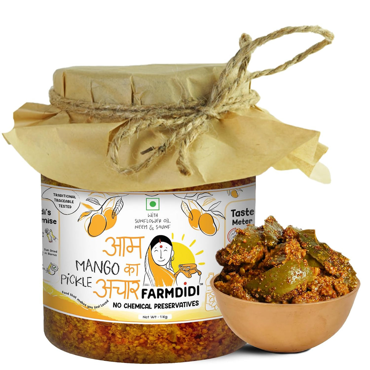 FarmDidi Mango Pickle Homemade Traditional Indian Achar Less Oil Aam Ka Achar Homemade Pickle In Fresh Dry Sukha Aam Ka Achaar Made With Organic Methods & Preservative Free
