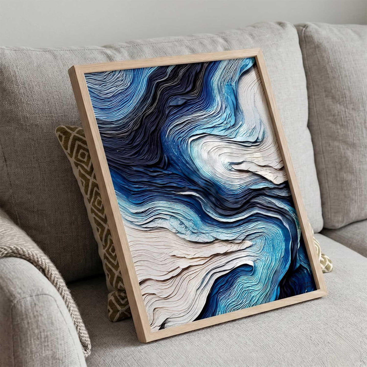 Abstract WALL Framed Painting | Big Aesthetic WALL Framed Paintings for Living Room Bedroom Wall Decor (13x17 inch)