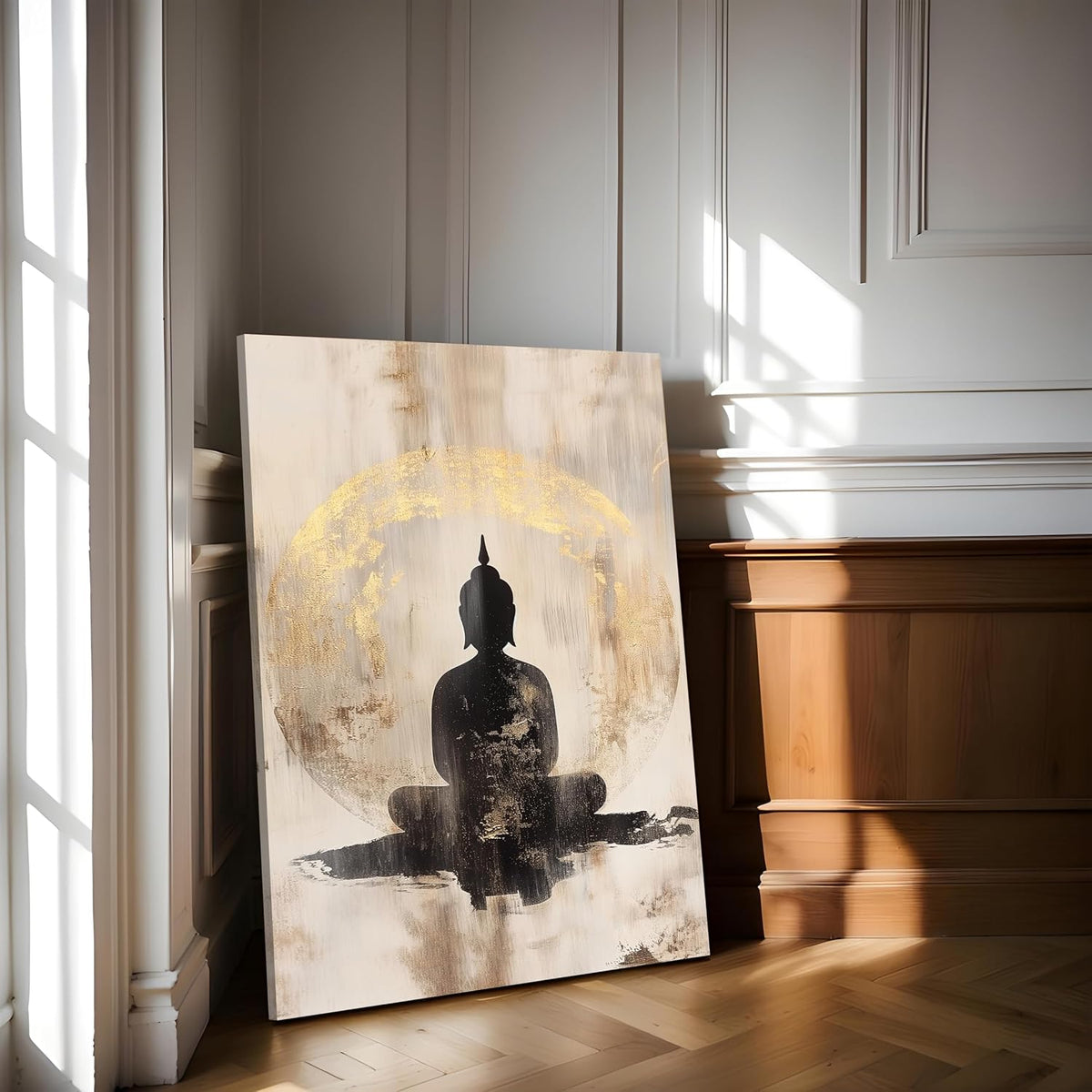 Buddha Canvas Painting for Living Room, Buddha wall Art Painting for living room, Bedroom, office and Home, Canvas, 16x22 Inch