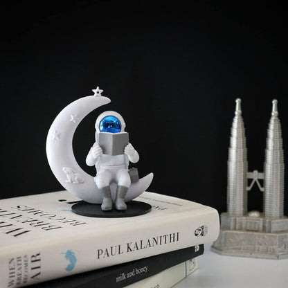 Astronaut Figurine Showpiece for Home Décor, Office Desk, Car Dashboard & Table Decoration | Space Astronaut Statue Collectible Gift for Home, Room & Workspace (Moonstar Blue)