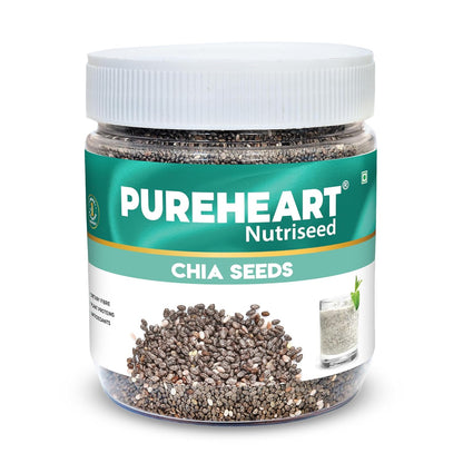 Pureheart Raw Chia Seeds 80 gm| Chia Seeds for Weight Management | Rich in Calcium, Protein, Fiber, Omega-3 and Antioxidant | Seeds for Eating | Diet Snack | Naturally Sourced
