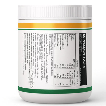 INLIFE Fenugreek Fibre Supplement | Gut Cleanse Detox & Digestive Health Powder | High Fiber & Protein | Weight Management, Manages Sugar, Bloating, Constipation & Acidity, 150g (Orange)