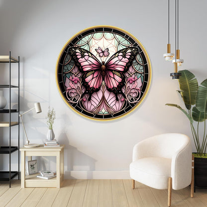 Butterfly modern art Premium Sparkle lamination Golden Slim Frame 50.8 cm x 50.8 cm Large Size, For Home/Office/Hotel painting GRL-29
