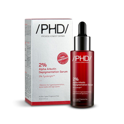 Proven Honest Derma /PHD/ 2% Alpha Arbutin Depigmentation Serum | Alpha Arbutin for Pigmentation & Dark Spot | Pigmentation serum for Women & Men | Tyrobright™, Niacinamide | Tan removal | Fragrance-Free | 30ml