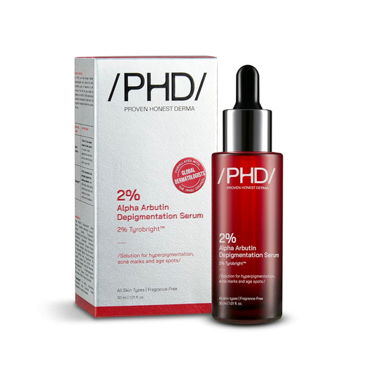 Proven Honest Derma /PHD/ 2% Alpha Arbutin Depigmentation Serum | Alpha Arbutin for Pigmentation & Dark Spot | Pigmentation serum for Women & Men | Tyrobright™, Niacinamide | Tan removal | Fragrance-Free | 30ml