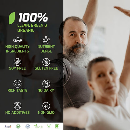Plantigo Superior 51+ Plant Protein Powder for Senior Adults | Elders, Old Men & Women | No Sugar, 14 Calories | Pea Protein, Oats | Heart Health & Muscle Recovery, Protein (Vanilla - 500g)