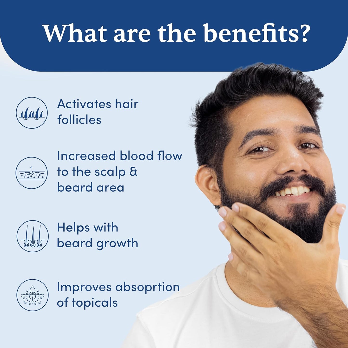 Man Matters Advance Derma Roller For Hair & Beard | 540 Micro 0.5mm Titanium Alloy Needles | Beard Health and Development | Stimulates Beard Hair Follicles | Safe, Easy & Effective To Use