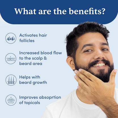 Man Matters Advance Derma Roller For Hair & Beard | 540 Micro 0.5mm Titanium Alloy Needles | Beard Health and Development | Stimulates Beard Hair Follicles | Safe, Easy & Effective To Use