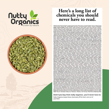 NUTTY ORGANICS Natural Pumpkin Seeds 200GM | Raw Pumpkin Seeds for Eating- Immunity Booster and Protein Rich Seeds | Healthy Diet Snacks | Weight Management