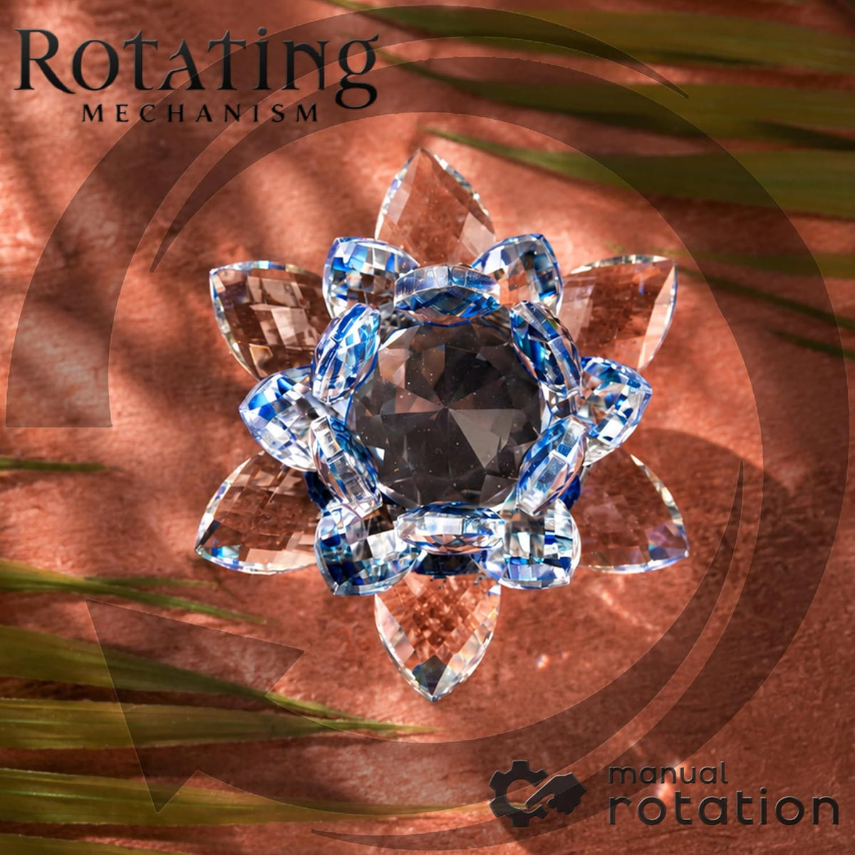 Crystal Lotus Flower Glass Showpiece, Decor -8.5 x 5.5 CM