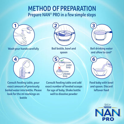 Nestlé NAN PRO Stage 2, 1.2kg, Follow-Up Formula Milk Powder for Babies (After 6 Months Upto 12 Months), with DHA-ARA, 3x400g Pouch in Box