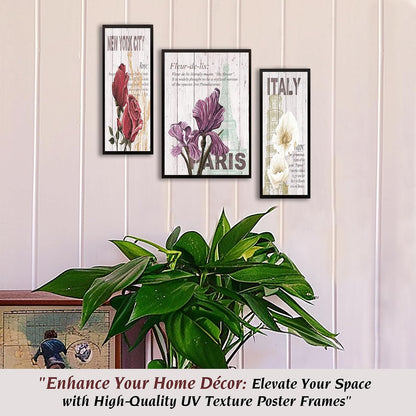 Wall Painting Frames For decor, Pictures Frame For Living Room, Home Decoration, Bedroom, Set of 3, 1pc- 23 x 30 cm, 2pc- 12.5 x 30 cm (Design 13)