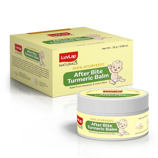 LuvLap Naturals After Bite Turmeric Balm with Pudina, 25gm, Mosquito & insect Bites, 100% Ayurvedic, Gives relief from Rashes, Antiseptic & Anti-inflammatory, Dermatologically Tested, 25g