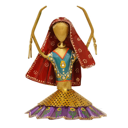 Set of 3 Kalbeliya Dancers Metal Decor Items for Living Room Showcase, Bedroom, Tabletop Decor, Traditional Rajasthani Dancers Decorative Showpieces (Kalbeliya)