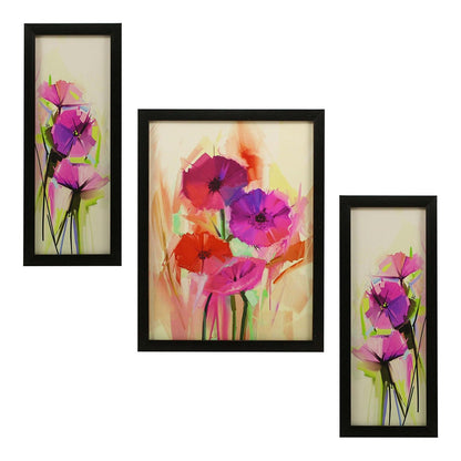 3 Pc Set of Floral Paintings (1063)
