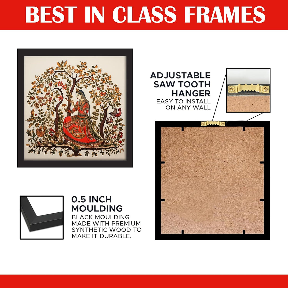 Framed Art Painting For Home, Living Room, Hall | Traditional Paintings With Frame For Home Decor (Rajasthani D2)
