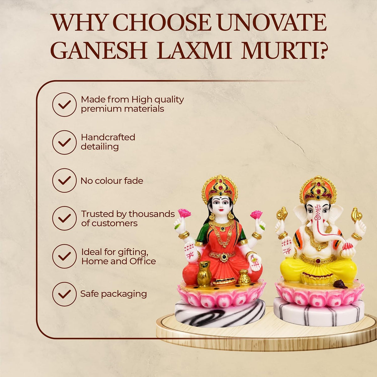 Laxmi Ganesh Idol Pair | Home Temple | Pooja | Diwali Gift | 4 Inch