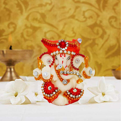 Ganesh Murti for Home & Office Decor, Ganesha Hand Crafted Best Car Dashboard Room Decoration Item (Bajirao Ganesha)
