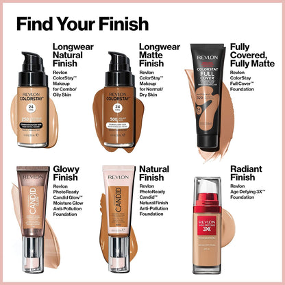 Revlon Liquid Foundation, ColorStay Face Makeup for Normal and Dry Skin, Longwear Full Coverage with Matte Finish, Oil Free, Nude, 30 ml