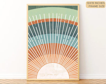 Boho wall Art Paintings Modern Art Framed Wall Painting for Living Room Bedroom - Wall Posters | Paintings with Frame Set of 3 (14x18 Inches) (FUNKY RISE)