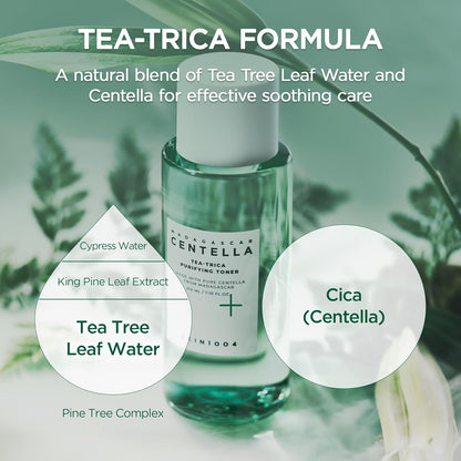 SKIN1004 Tea-Trica Purifying Toner, 210ml – Acne Care & Soothing Hydration Facial Toner with Tea Tree & Centella Asiatica for Oily, Sensitive & Acne-Prone Skin, Korean Skincare Formula