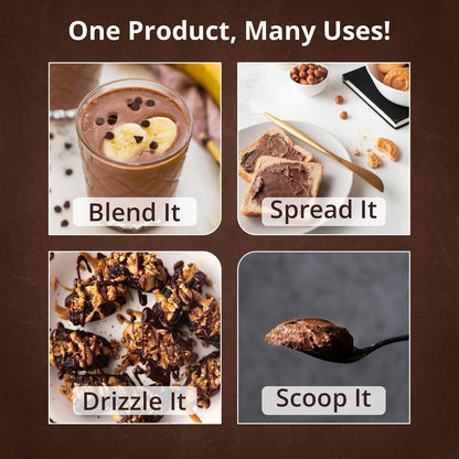 Growfitz Peanut Butter Chocolate Crunchy 800g | 24g High Protein Peanut Butter | 7g Fiber | Tasty & Healthy Nut Butter Spread for Breakfast & Snacks | Roasted Peanuts | Zero Sugar (Pack of 1)