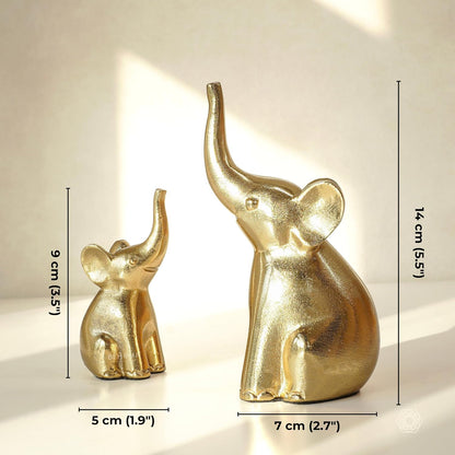 BEHOMA Metal Elephant Set of 2 Decorative