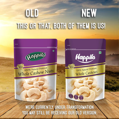 Happilo Premium Natural Whole Cashews 200g Value Pack | Dry Fruits, Kaju, Healthy Snacks | Unsalted Cashew Nuts | Crunchy, Nutritious & Delicious Nuts | Rich in Protein, Magnesium & Phosphorus