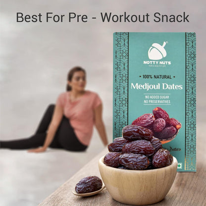 Notty Nuts -FOR A HEALTHY LIFE Medjoul Dates 250 gm| Jumbo Size Khajur/Khajoor | No Artificial Colours | Naturally Sweet | Premium dates dry fruits (Pack of1)