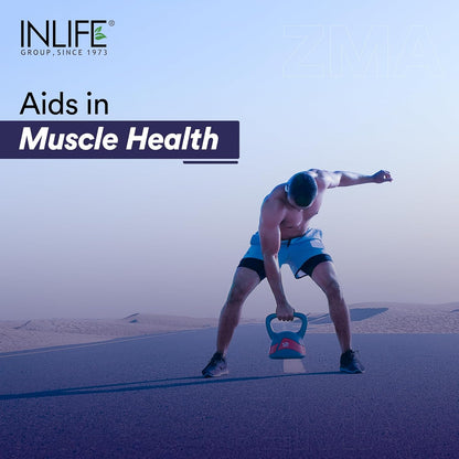 INLIFE ZMA (Zinc Magnesium Aspartate & Vitamin B6) For Men And Women | For Muscle Strength, Recovery, Sleep, Immune Support - 60 Tablets (Pack of 1)