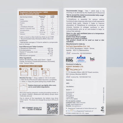 Nutritional supplement label with detailed information on a white background