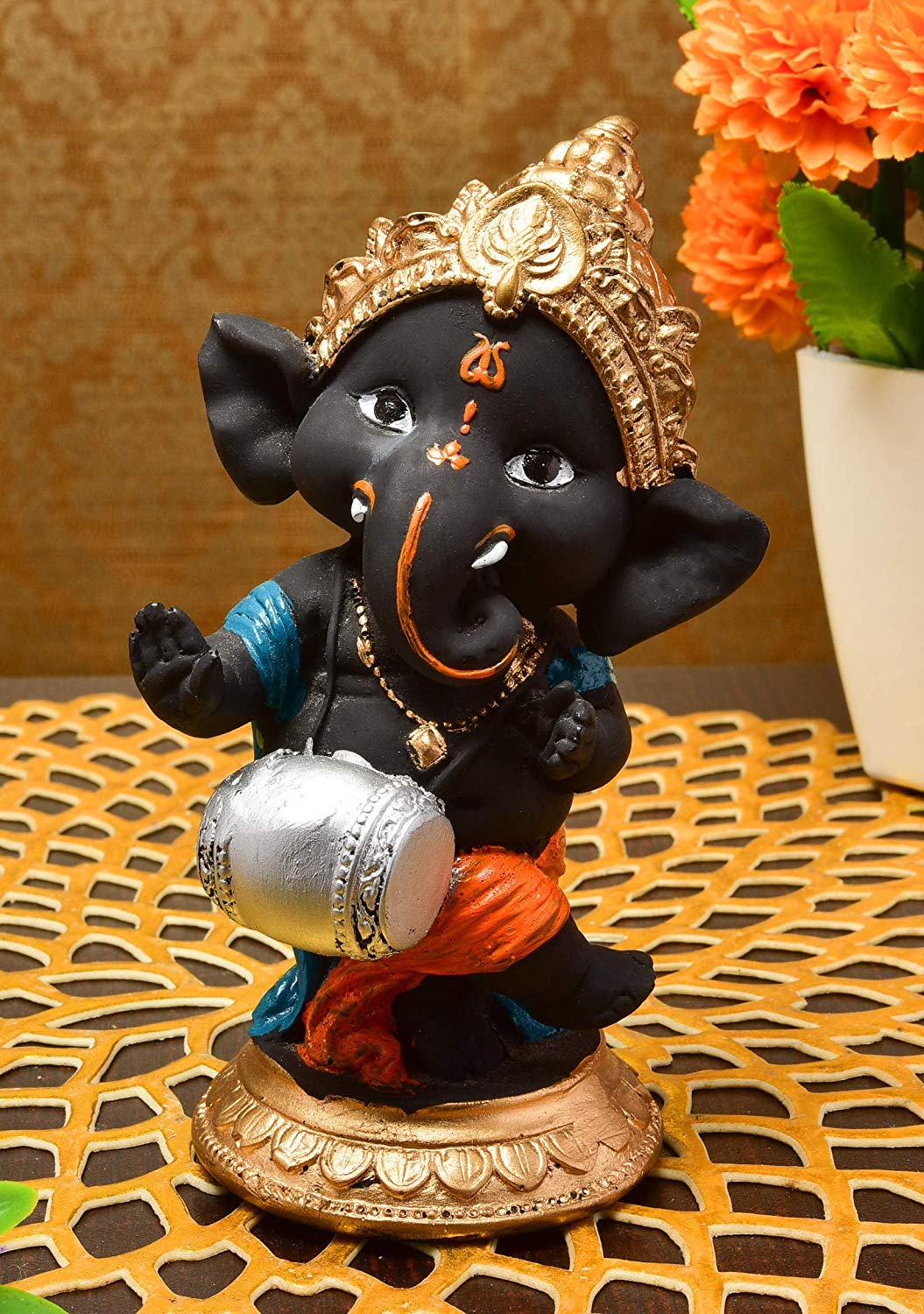Ganesha Figurines Set | Handcrafted Ganpati Idols for Table Decor & Gifting