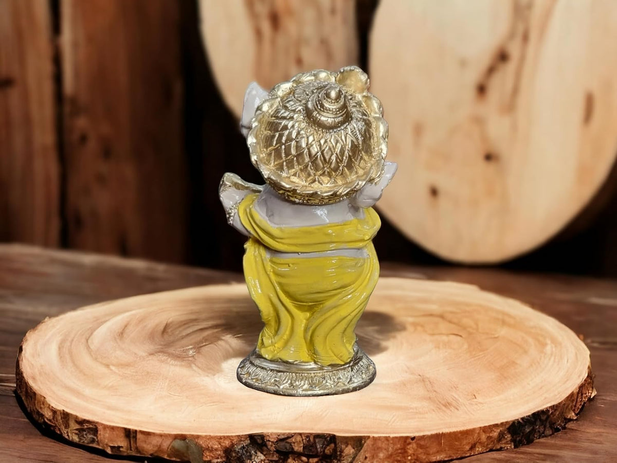 5 Inch Resin Ganesha Idol for Home Decor | Beautiful Ganesh Murti for House Temple, Mandir, Gift Items | Ganpati Playing Guitar Figurine Showpiece Sculpture for Office Desk