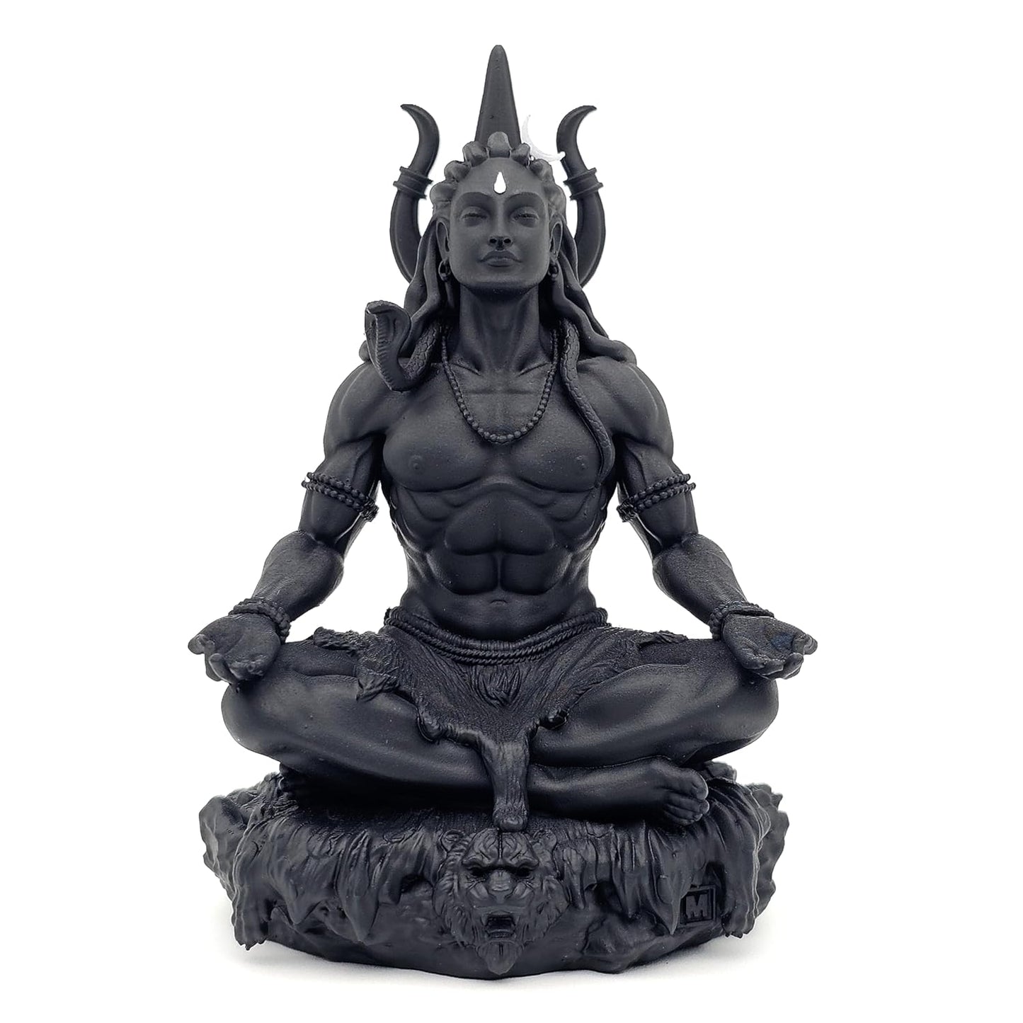 MurtiHome Mahayogi Shiva Idol, UV Resin, Black, 8.89 cm Tall