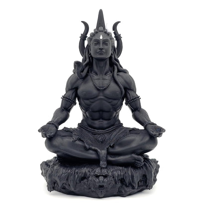 MurtiHome Mahayogi Shiva Idol, UV Resin, Black, 8.89 cm Tall