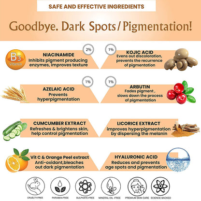 Anti Pigmentation Cream || Hyperpigmentation & Dark Spot Treatment with 2% Niacinamide, Azelaic Acid, Kojic Acid & Arbutin | Dark Spot Corrector for Women & Men (30g)