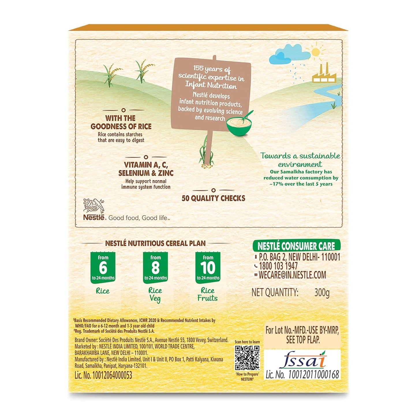 Nestum Baby Cereal – From 6 to 24 Months, Rice, 300g/325g, Bag-in-Box Pack (weight may vary)